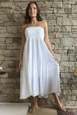 Songbird Bandeau Skirt Dress White 